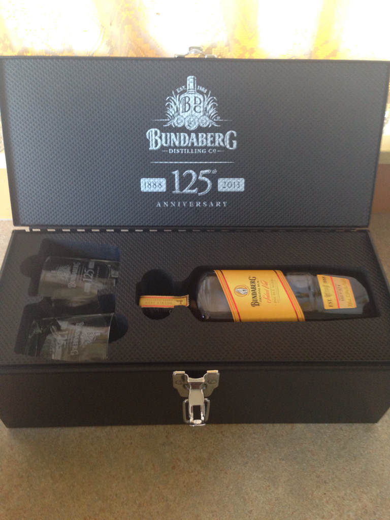 Bundaberg RUM 125TH Anniversary Tool Box and Glass SET