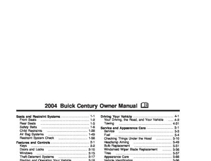 Buick Century Owners Manuals Boostcruising