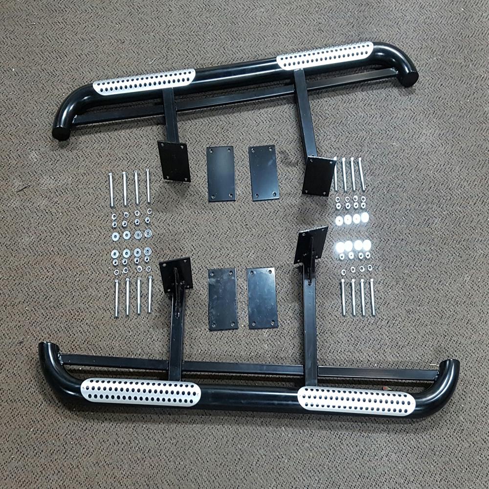 80 Series Landcruiser Side Steps Heavy Duty Black Powder Coated